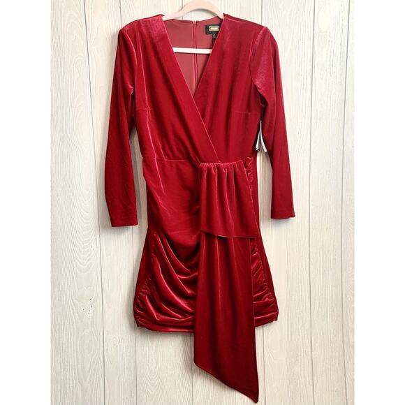 Alexia Admor Raspberry Juliana Long Sleeve Dress V-Neck Size Large NWT - Picture 2 of 5